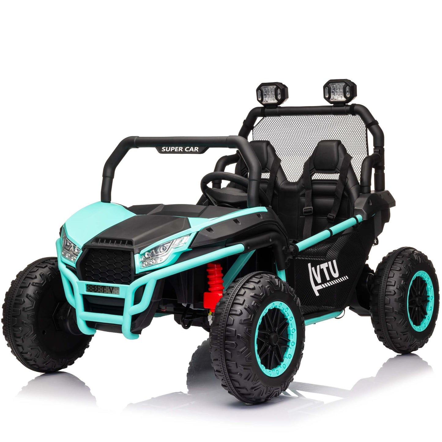 Stormwave 24 Volt Ride on Toys with Remote, Electric Powered off-Road UTV with 2 XL Seater, 4x200W 5MPH Max, 4X4/2X2 Switchable, 3 Speeds, Bluetooth, Storage