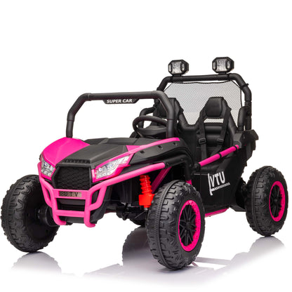 Stormwave 24 Volt Ride on Toys with Remote, Electric Powered off-Road UTV with 2 XL Seater, 4x200W 5MPH Max, 4X4/2X2 Switchable, 3 Speeds, Bluetooth, Storage