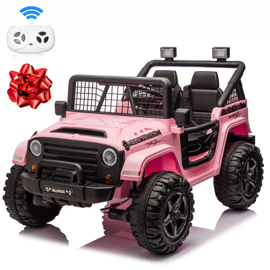 STORMWAVE 24V Kids Ride on Toys with Remote Control, 4WD 2-Seater Ride on Truck Electric Car for Big Kids , Bluetooth, Red, Black, Pink, Green-055