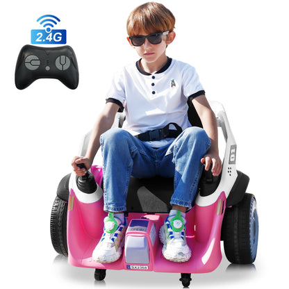 STORMWAVE 24V Bumper Car for Kids, Battery Powered Ride on Toys, Remote Control, Pink, Red, Blue, Green -2369