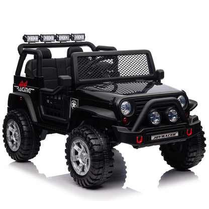 STORMWAVE 24V 2 Seater Kids Ride on Truck with Remote Control, 2×200W Motor, Electric Battery Powered Toys Car w/ 4 Wheels Spring Suspension, 3 Speeds, LED Lights, Bluetooth Music, Black