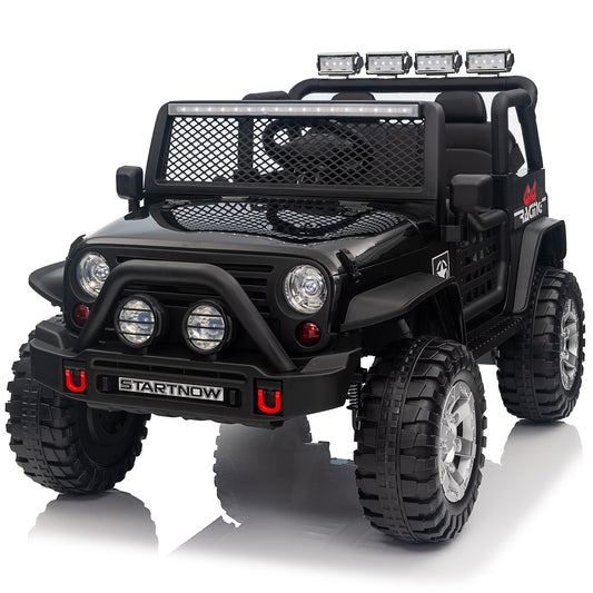 STORMWAVE 24V Ride on Truck Car with Remote Control 2 Seater Kids Electric Car 3 speeds Spring Suspension Bluetooth Music, Army Green, Black,red, Pink-618-2